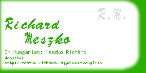 richard meszko business card